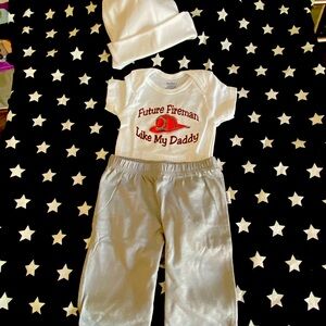 Baby Fireman theme outfit
